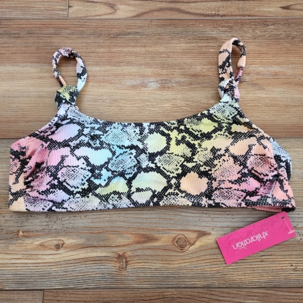 Xhilaration Bikini Top Womens M Rainbow Snake NEW
